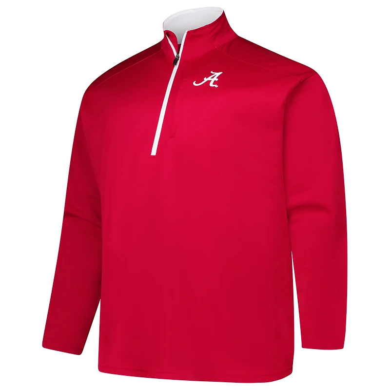 Men's Fanatics Crimson Alabama Tide Big & Tall Defender Quarter-Zip Top
