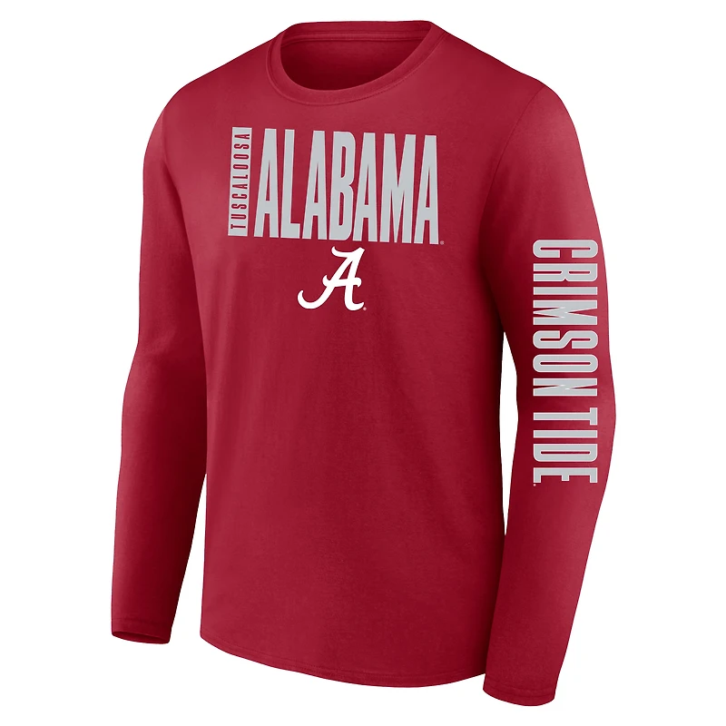 T-shirt à manches longues Vision Big & Tall pour hommes Fanatics Crimson Alabama Tide