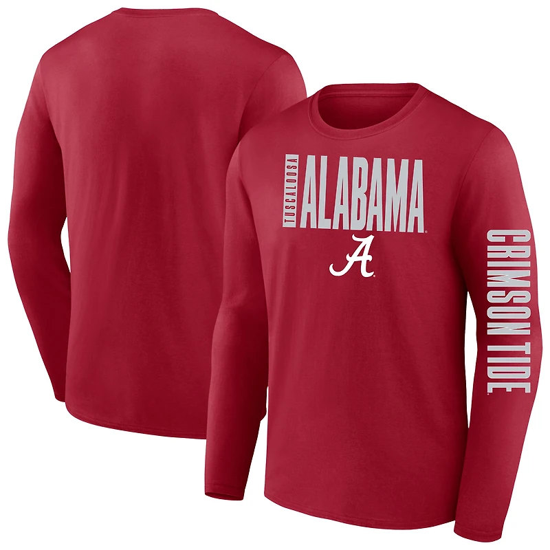 T-shirt à manches longues Vision Big & Tall pour hommes Fanatics Crimson Alabama Tide