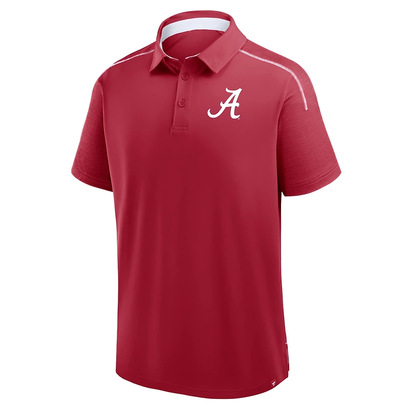 Men's Fanatics Crimson Alabama Tide Take The Lead Defender Raglan Polo