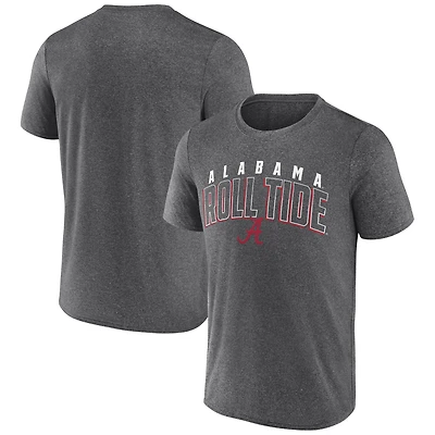 T-shirt à manches longues Fanatics Heather Charcoal Alabama Crimson Tide Outline pour homme