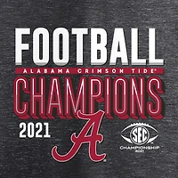 T-shirt pour hommes Fanatics Heathered Charcoal Alabama Crimson Tide 2021 SEC Football Conference Champions Vestiaire