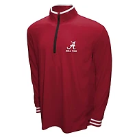 Ensemble 3-en-1 pour homme Franchise Club Crimson Alabama Tide, t-shirt double couche et pull à fermeture éclair quart de tour