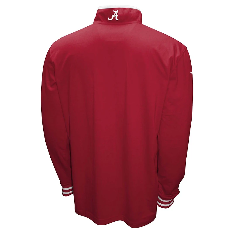 Ensemble 3-en-1 pour homme Franchise Club Crimson Alabama Tide, t-shirt double couche et pull à fermeture éclair quart de tour