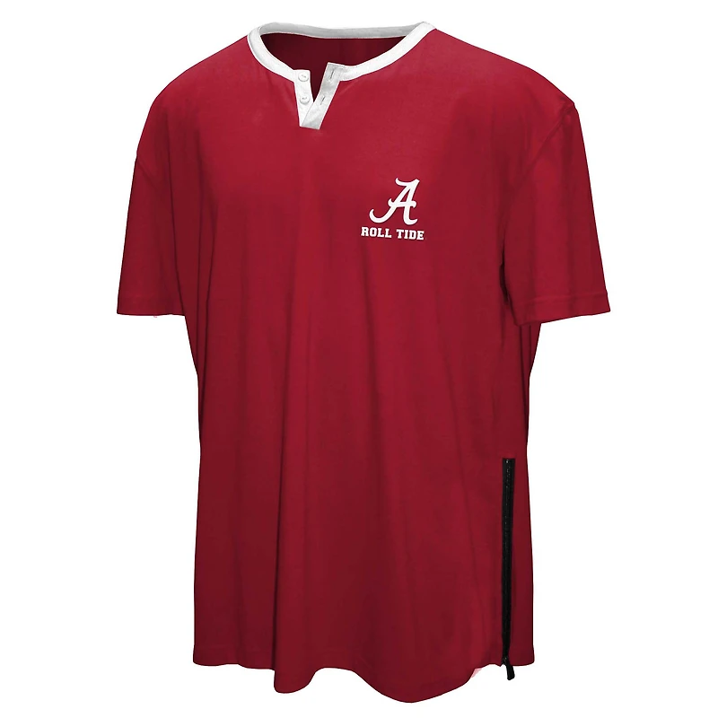 Ensemble 3-en-1 pour homme Franchise Club Crimson Alabama Tide, t-shirt double couche et pull à fermeture éclair quart de tour