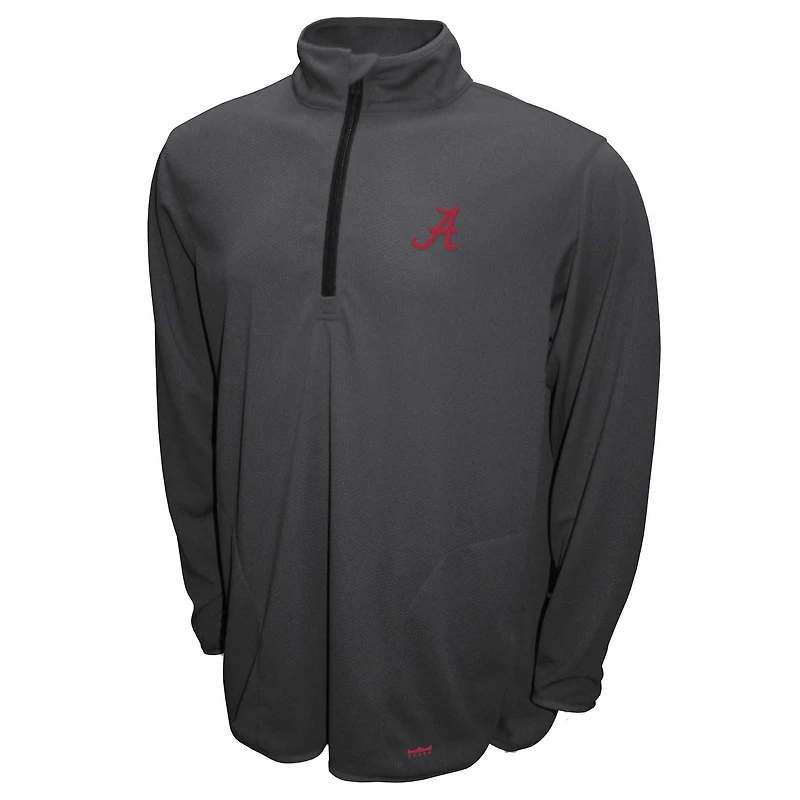 Pull zippé 1/4 Alabama Crimson Tide Breeze pour homme, gris, Franchise Club