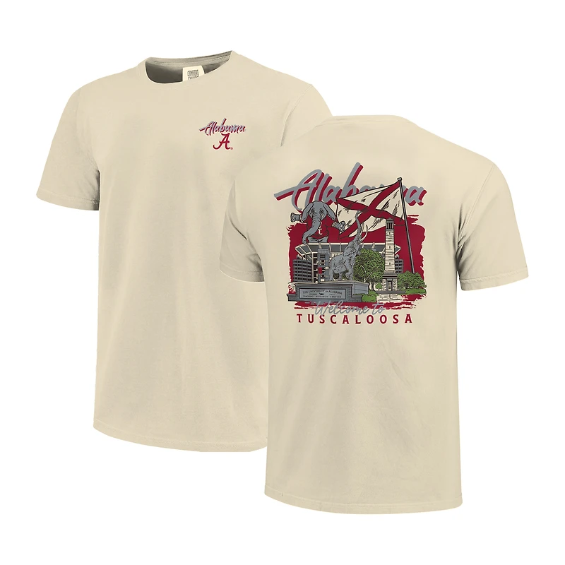 T-shirt pour homme, motif Campus Stack dessiné à la main, couleurs confortables, Alabama Crimson Tide