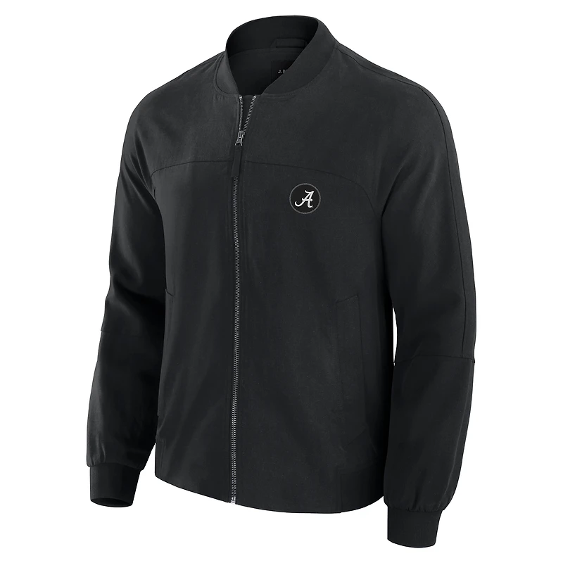 Men's J. Palmer Black Alabama Crimson Tide Lightweight Cover-4 Tri-Blend Full-Zip Jacket