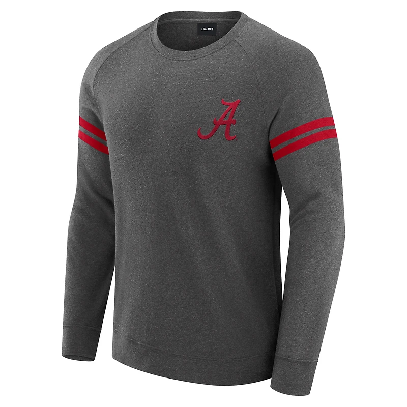 Men's J. Palmer Gray Alabama Crimson Tide Players Lounge Raglan Tri-Blend Sweatshirt
