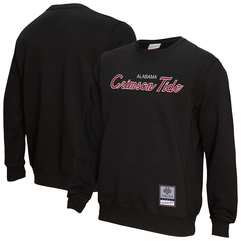 Sweat-shirt à capuche noir Alabama Crimson Tide Elite Script pour homme de Mitchell & Ness