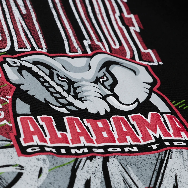 Sweat-shirt à col rond en polaire Mitchell & Ness noir Alabama Crimson Tide pour homme