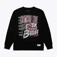 Men's Mitchell & Ness  Black Alabama Crimson Tide Half Time Fleece Crewneck Sweatshirt