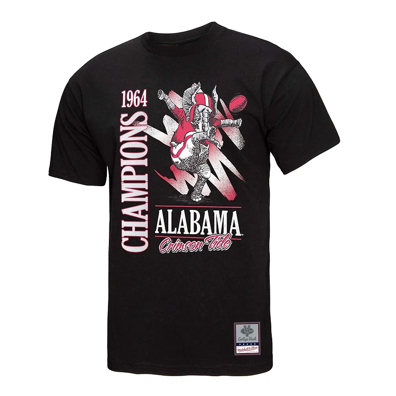 Men's Mitchell & Ness  Black Alabama Crimson Tide Retro Brush Mineral Wash T-Shirt