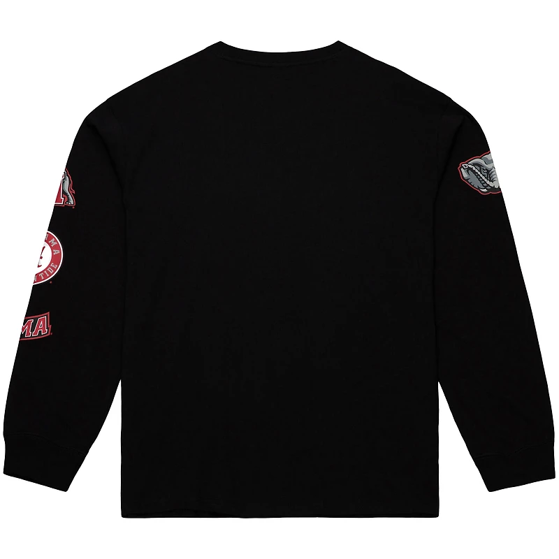 Men's Mitchell & Ness Black Alabama Crimson Tide Training Camp Long Sleeve T-Shirt