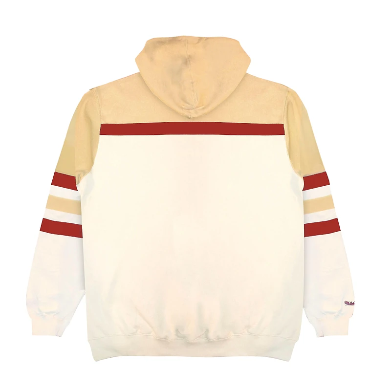 Sweat à capuche Mitchell & Ness pour homme, couleur crème, Alabama Crimson Tide, entraîneur-chef, taille grande et