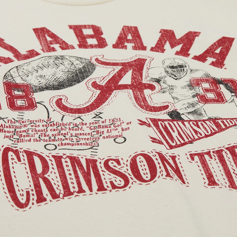 Men's Mitchell & Ness  Cream Alabama Crimson Tide Heritage Scholar T-Shirt
