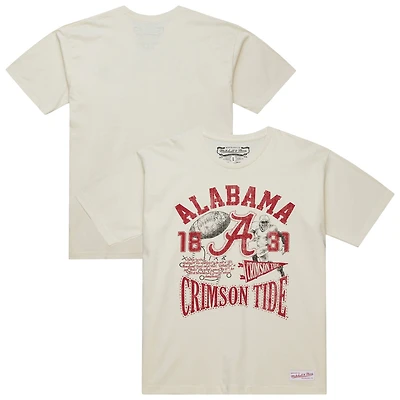 T-shirt Mitchell & Ness crème pour homme, Alabama Crimson Tide Heritage Scholar