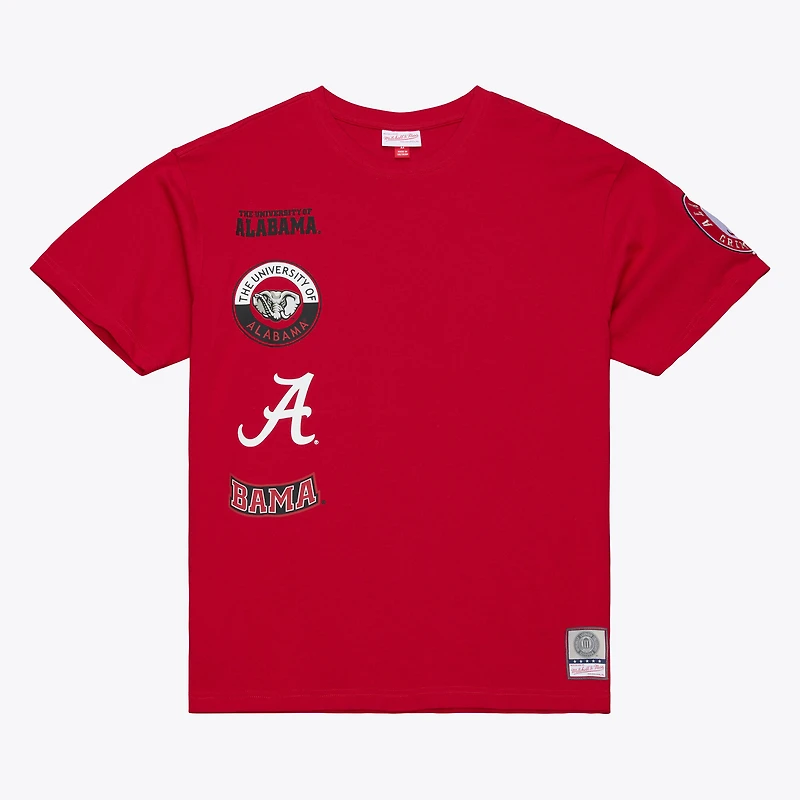 Men's Mitchell & Ness Crimson Alabama Tide Double Clutch Premium T-Shirt