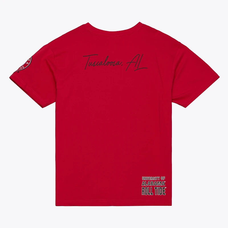 Men's Mitchell & Ness Crimson Alabama Tide Double Clutch Premium T-Shirt