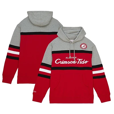 Sweat à capuche Mitchell & Ness Crimson Alabama Tide Head Coach pour hommes