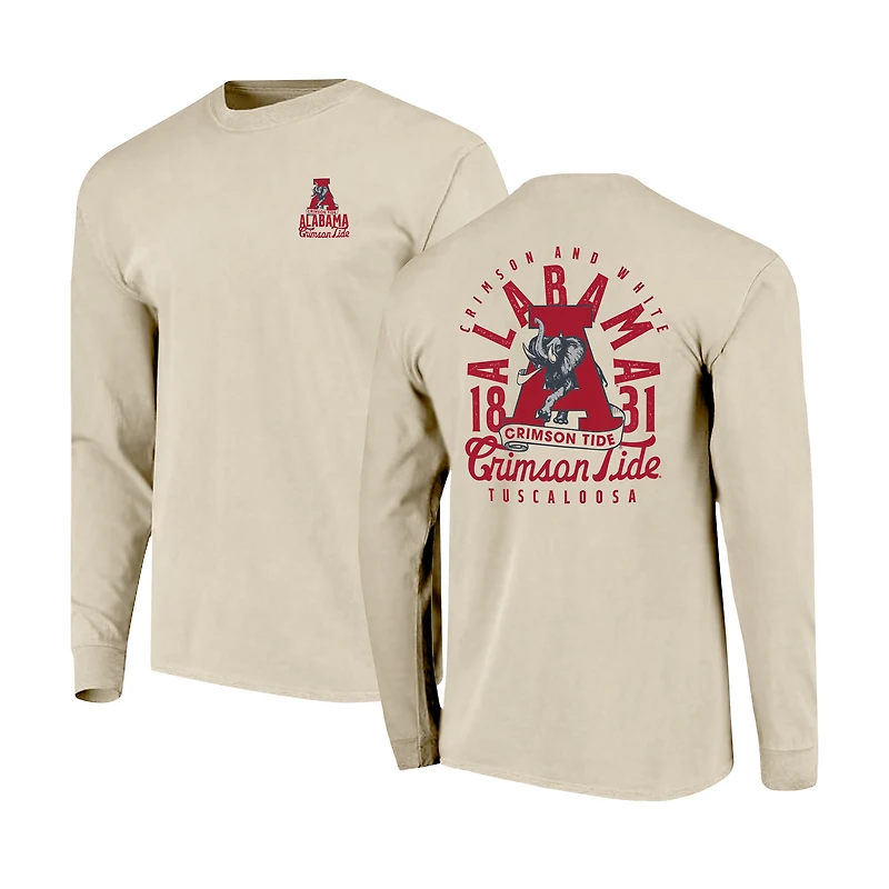 T-shirt à manches longues pour homme, motif mascotte, couleurs confort, Alabama Crimson Tide