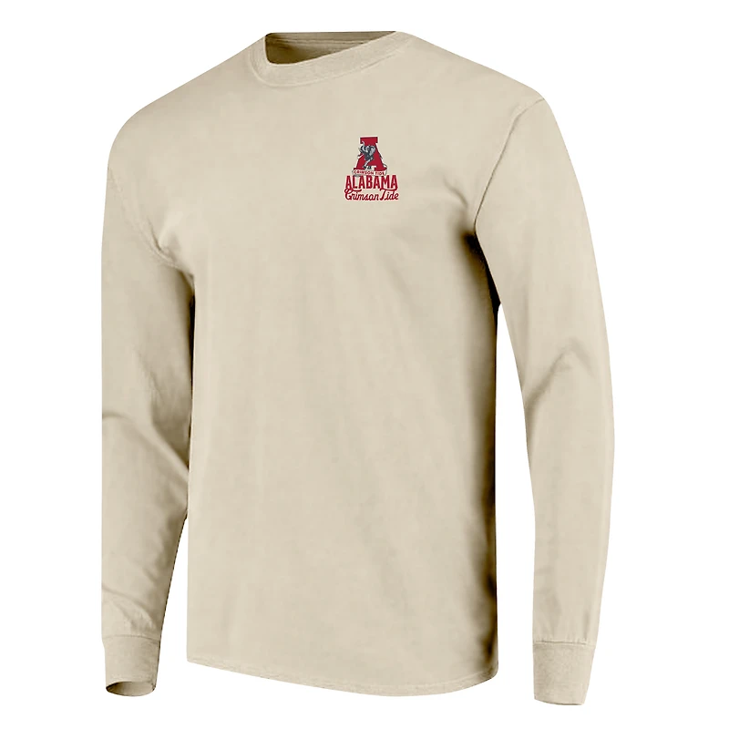 T-shirt à manches longues pour homme, motif mascotte, couleurs confort, Alabama Crimson Tide