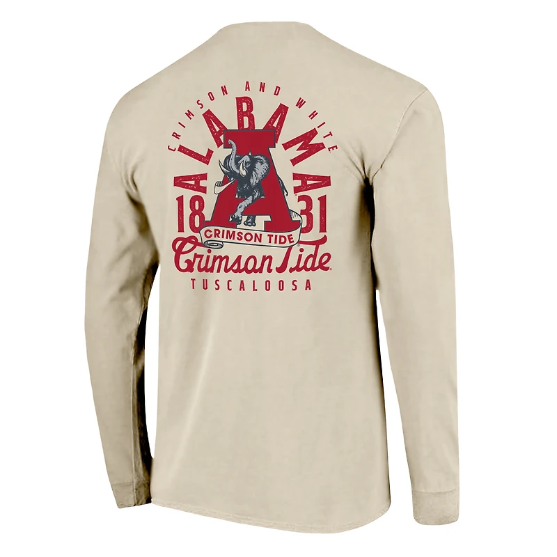 T-shirt à manches longues pour homme, motif mascotte, couleurs confort, Alabama Crimson Tide