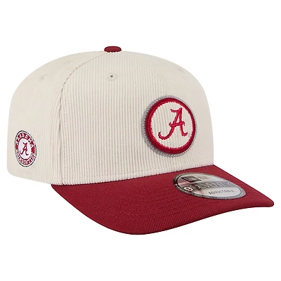 Men's New Era Cream/Crimson Alabama Crimson Tide Loyal Corduroy 9SEVENTY Adjustable Hat