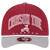 Men's New Era Crimson/Gray Alabama Crimson Tide Arch Two-Tone Rope 9FORTY A-Frame M-Crown Adjustable Hat