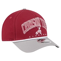Men's New Era Crimson/Gray Alabama Crimson Tide Arch Two-Tone Rope 9FORTY A-Frame M-Crown Adjustable Hat