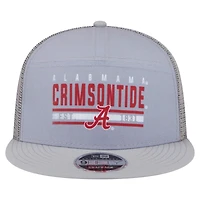 Casquette camionneur New Era grise Alabama Crimson Tide 9FIFTY à panneau fendu et snapback pour homme