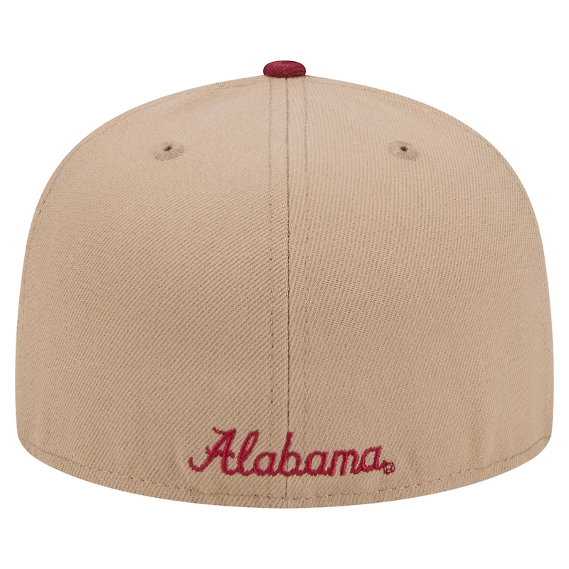 Men's New Era Khaki Alabama Crimson Tide Two-Tone 59FIFTY Fitted Hat