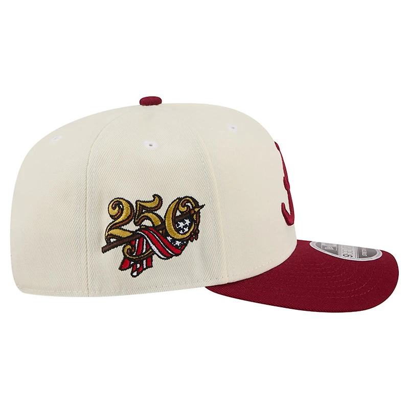 Men's New Era White/Crimson Alabama Crimson Tide America's 250th 9SEVENTY Adjustable Hat