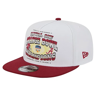 Men's New Era White/Crimson Alabama Crimson Tide Retro 2018 Orange Bowl Champions 9FIFTY A-Frame Snapback Hat