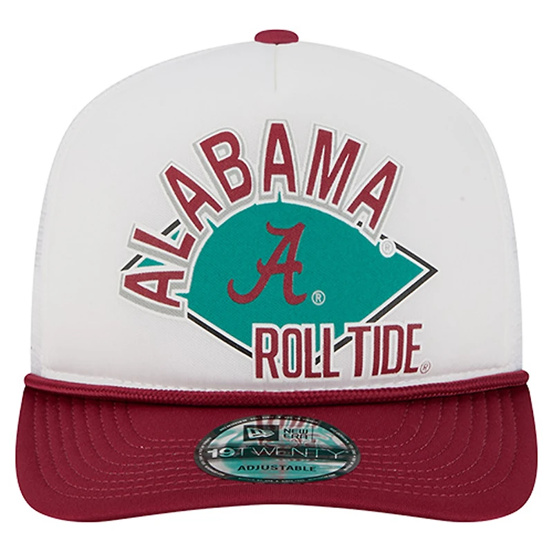 Men's New Era  White Alabama Crimson Tide Diamond 19TWENTY Golfer Adjustable Hat