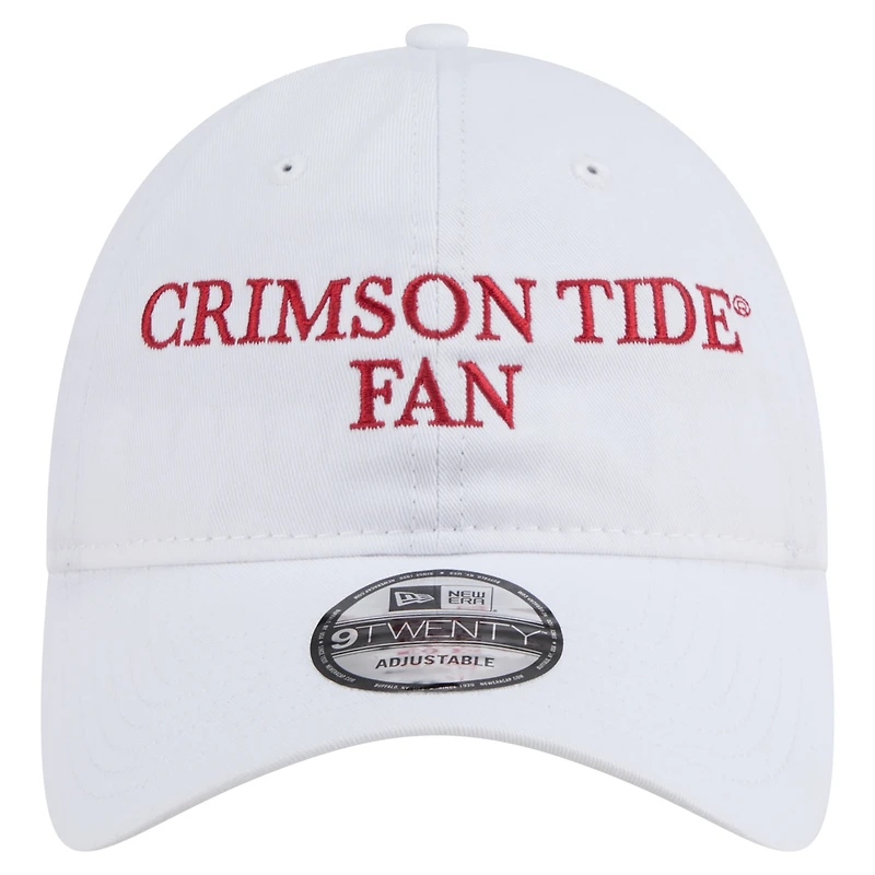 Casquette ajustable New Era Alabama Crimson Tide Fan 9TWENTY pour homme, blanche