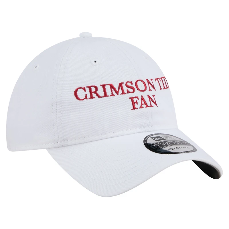 Men's New Era White Alabama Crimson Tide Fan 9TWENTY Adjustable Hat