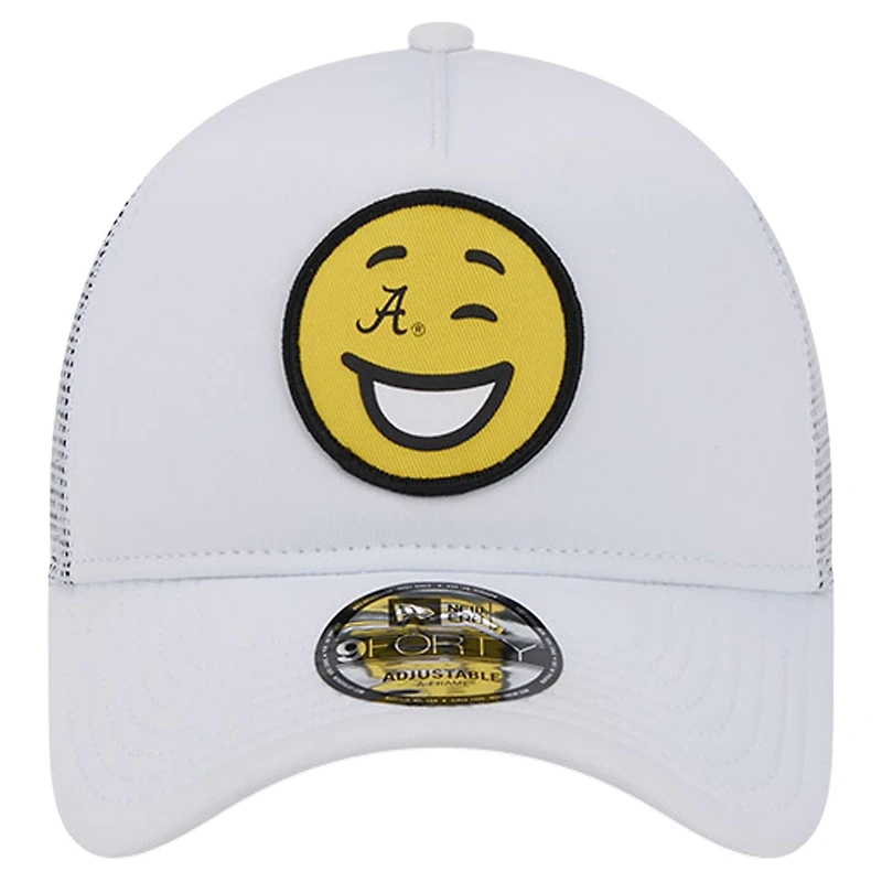 Casquette réglable de camionneur en mousse blanche Alabama Crimson Tide Wink New Era pour hommes