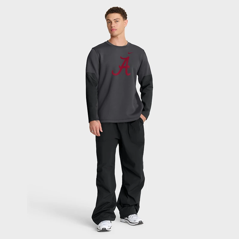 Men's Nike Anthracite Alabama Crimson Tide 2025 Sideline Coach Therma-FIT Long Sleeve T-Shirt