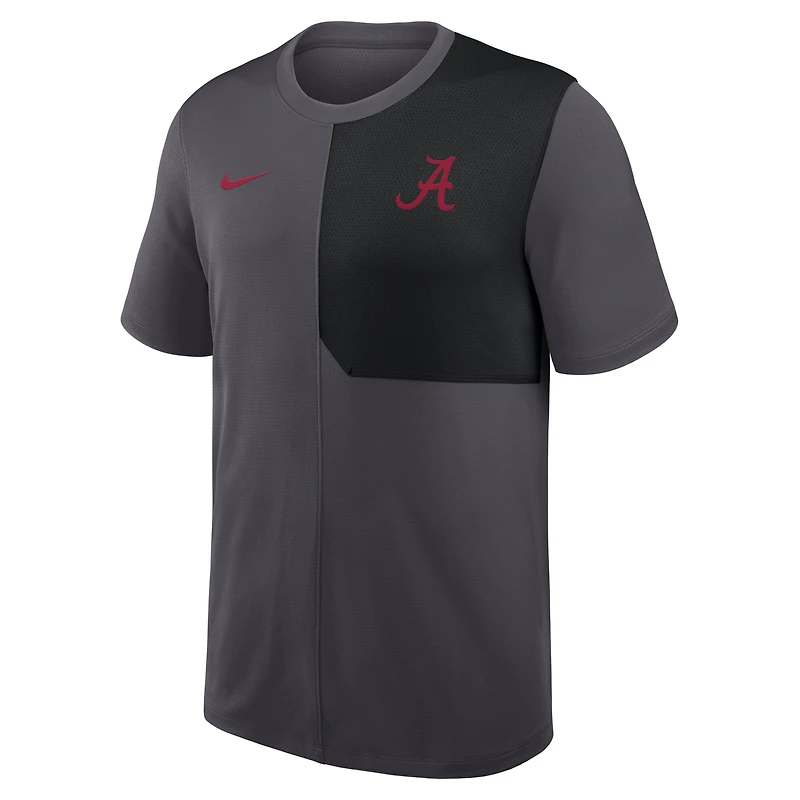 Maillot d'entraîneur Nike Anthracite Alabama Crimson Tide 2025 Sideline UV Dri-FIT pour homme
