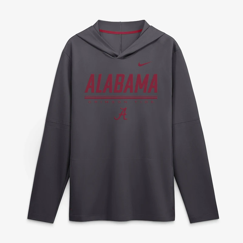 Haut à capuche léger manches longues Nike Crimson Alabama Tide 2026 Sideline pour homme