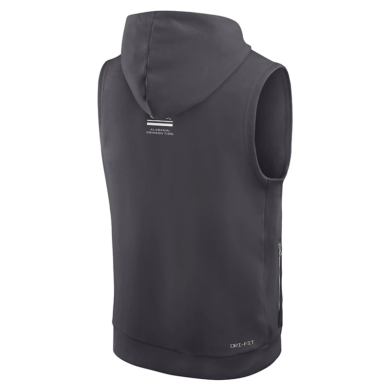 Men's Nike Anthracite Alabama Crimson Tide 2026 Sideline Sleeveless Dri-FIT Hoodie
