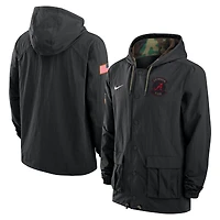 Veste Nike noire à boutons-pression pour homme Alabama Crimson Tide 2025 NCAA Military Appreciation