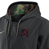 Men's Nike Black Alabama Crimson Tide 2025 NCAA Military Appreciation Full-Snap Jacket