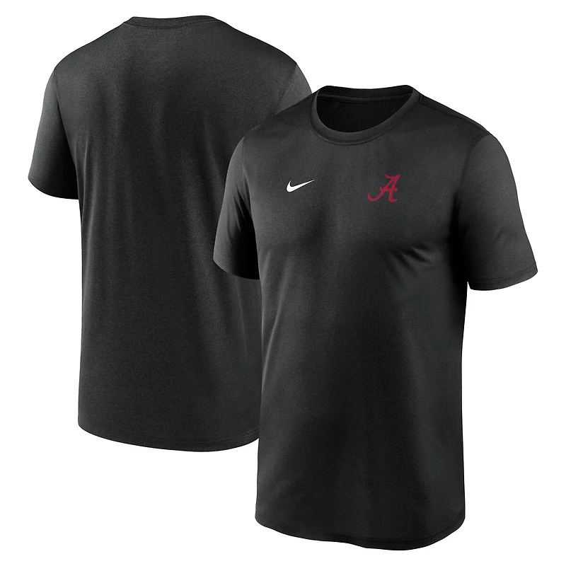 T-shirt Nike Legend Dri-FIT noir pour homme, Alabama Crimson Tide 2025 Sideline, petit logo