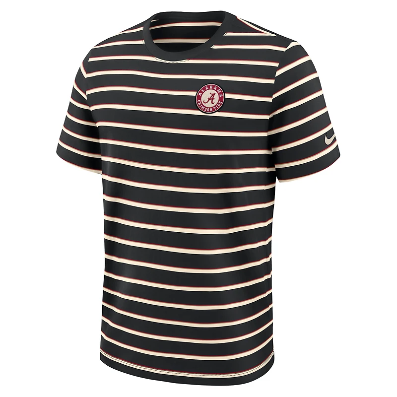 T-shirt Nike noir Alabama Crimson Tide Athletic Prep Legacy Summit Stripe pour homme