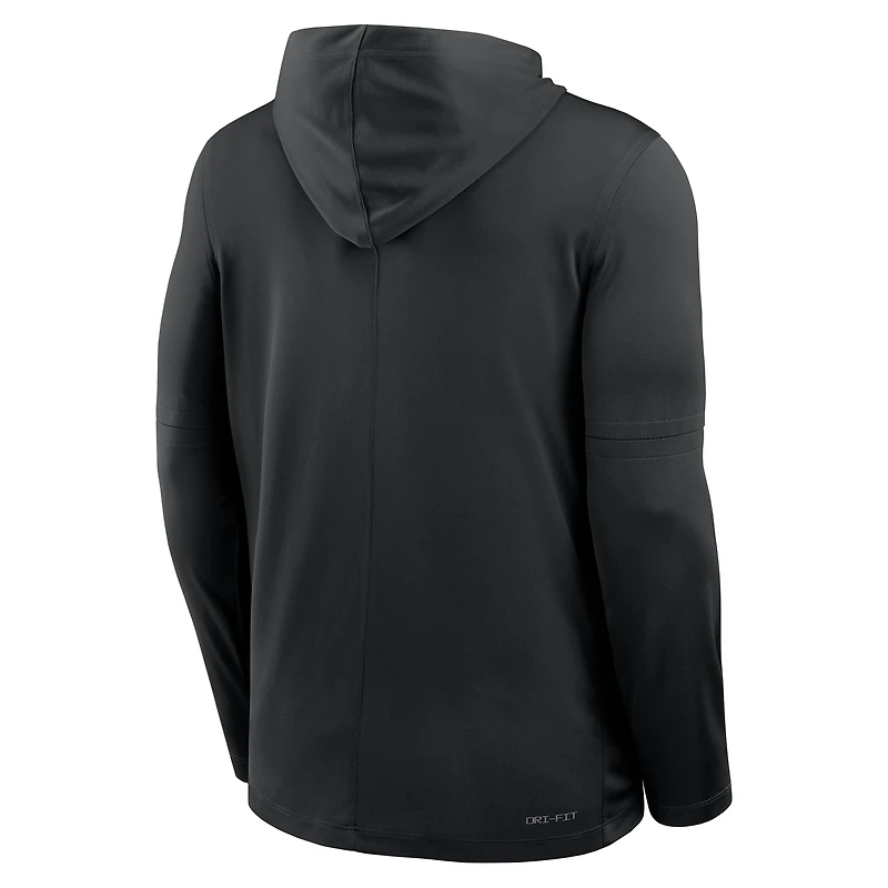 Men's Nike Black Alabama Crimson Tide Dugout Dri-FIT Long Sleeve Hooded T-Shirt