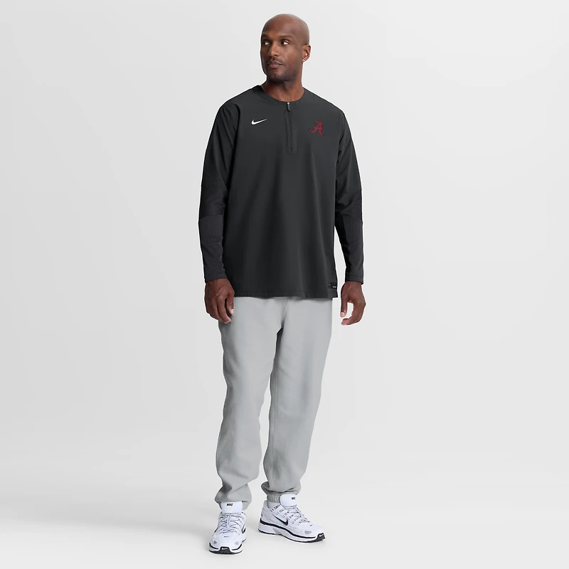 Coupe-vent à manches longues Nike Alabama Crimson Tide noir pour homme, modèle Dugout Dri-FIT fermeture éclair 1/4