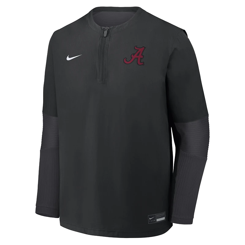 Men's Nike Black Alabama Crimson Tide Dugout Dri-FIT Quarter-Zip Long Sleeve Windshirt