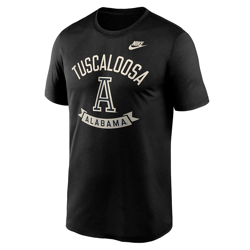 T-shirt Nike noir Alabama Crimson Tide Fashion Hometown Legend Dri-FIT pour homme
